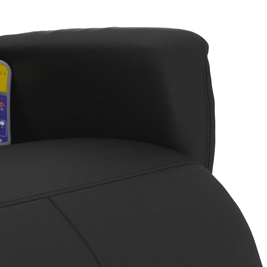 Massage Recliner Chair with Footrest Black Faux Leather