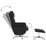 Massage Recliner Chair with Footstool Black Faux Leather - Rear View
