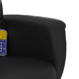 Massage Recliner Chair with Footstool Black Faux Leather - Low Angle