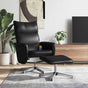 Massage Recliner Chair with Footstool Black Faux Leather