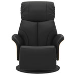 Recliner Chair with Footrest Black Faux Leather