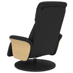 Recliner Chair with Footrest Black Faux Leather