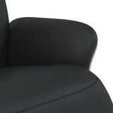 Recliner Chair with Footrest Black Faux Leather