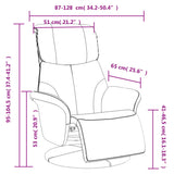 Recliner Chair with Footrest Black Faux Leather