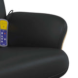 Massage Recliner Chair with Footstool Black Faux Leather