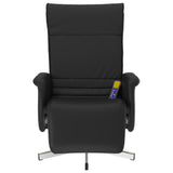 Massage Recliner Chair with Footrest Black Faux Leather - Side View