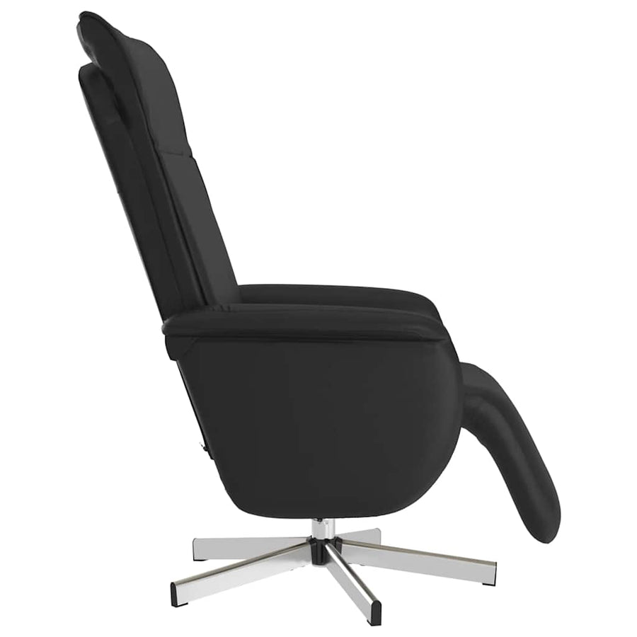 Massage Recliner Chair with Footrest Black Faux Leather