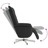 Massage Recliner Chair with Footrest Black Faux Leather - Rear View