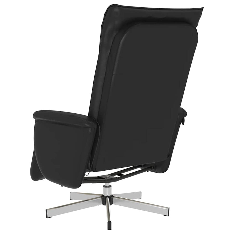 Massage Recliner Chair with Footrest Black Faux Leather