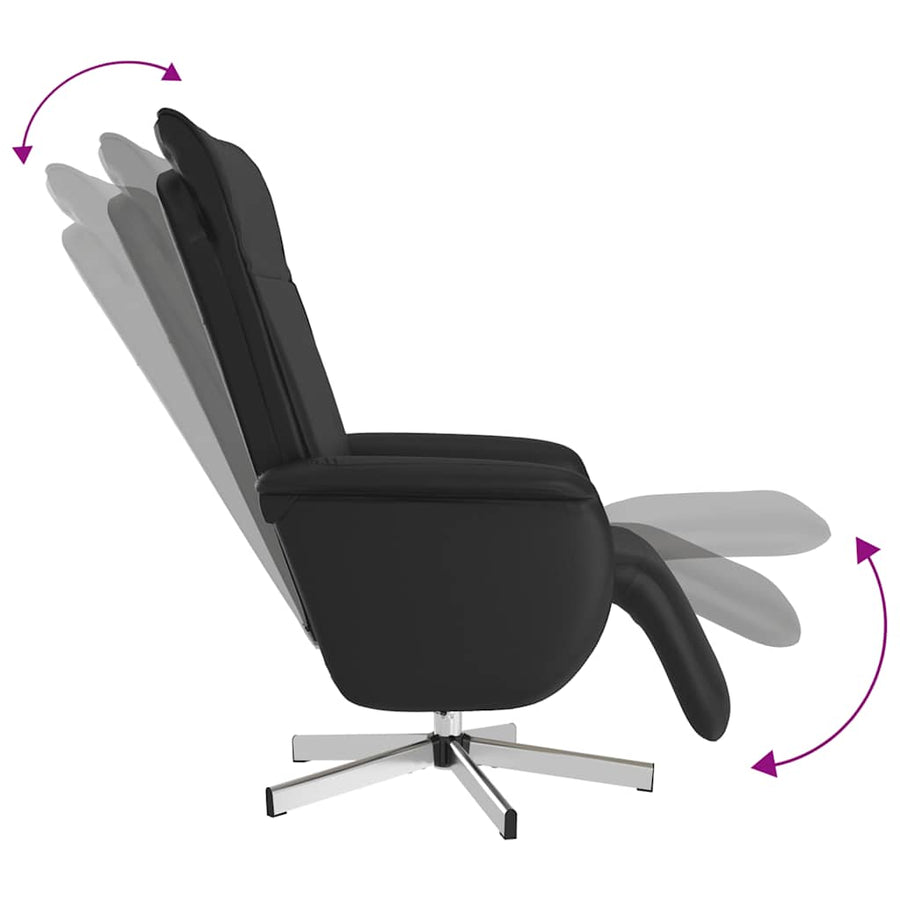 Massage Recliner Chair with Footrest Black Faux Leather