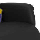 Massage Recliner Chair with Footrest Black Faux Leather - Low Angle