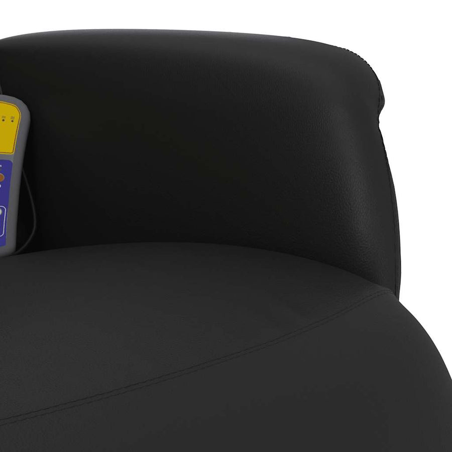 Massage Recliner Chair with Footrest Black Faux Leather
