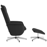 Massage Recliner Chair with Footstool Black Faux Leather - Top-Down View