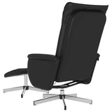 Massage Recliner Chair with Footstool Black Faux Leather - 45-Degree Angle
