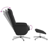 Massage Recliner Chair with Footstool Black Faux Leather - Rear View