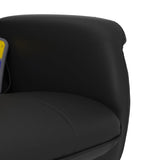 Massage Recliner Chair with Footstool Black Faux Leather - Low Angle