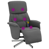 Massage Recliner Chair with Footrest Dark Grey Fabric - Front View