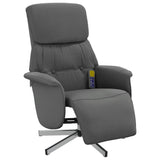 Massage Recliner Chair with Footrest Dark Grey Fabric - Side View