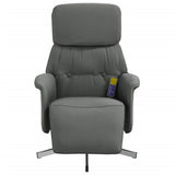 Massage Recliner Chair with Footrest Dark Grey Fabric - Top-Down View