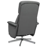 Massage Recliner Chair with Footrest Dark Grey Fabric - Rear View