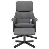 Massage Recliner Chair with Footstool Dark Grey Fabric