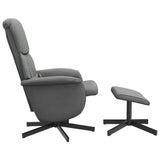 Massage Recliner Chair with Footstool Dark Grey Fabric - 45-Degree Angle