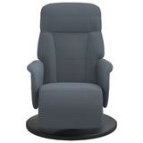 Recliner Chair with Footrest Dark Grey Velvet - Side View