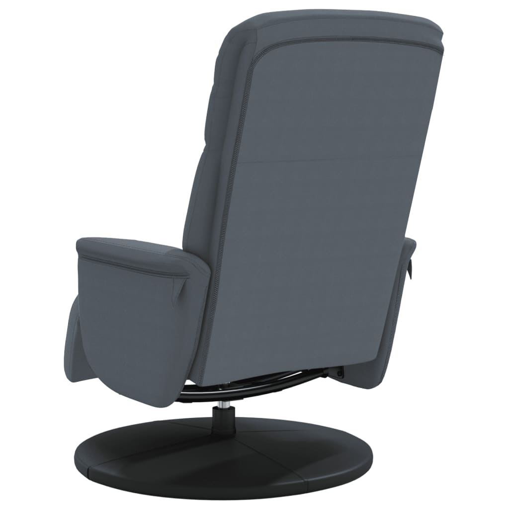 Recliner Chair with Footrest Dark Grey Velvet