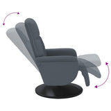Recliner Chair with Footrest Dark Grey Velvet - Rear View
