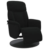Recliner Chair with Footrest Black Velvet - Front View