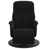 Recliner Chair with Footrest Black Velvet - Side View
