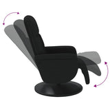 Recliner Chair with Footrest Black Velvet - Rear View