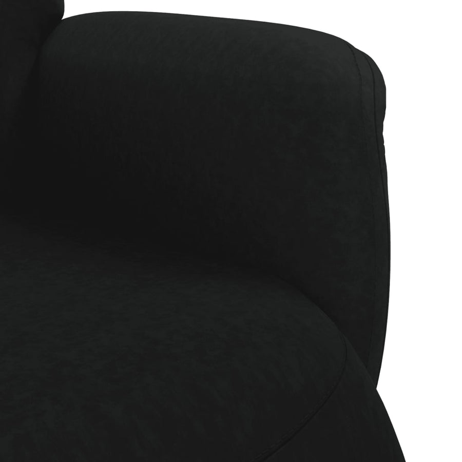 Recliner Chair with Footrest Black Velvet
