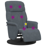 Massage Recliner Chair with Footrest Dark Grey Velvet