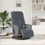 Massage Recliner Chair with Footrest Dark Grey Velvet - Side View