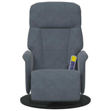 Massage Recliner Chair with Footrest Dark Grey Velvet
