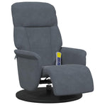 Massage Recliner Chair with Footrest Dark Grey Velvet