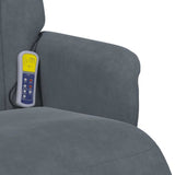 Massage Recliner Chair with Footrest Dark Grey Velvet