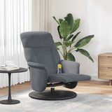 Massage Recliner Chair with Footrest Dark Grey Velvet