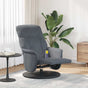 Massage Recliner Chair with Footrest Dark Grey Velvet