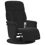 Massage Recliner Chair with Footrest Black Velvet - Front View