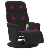 Massage Recliner Chair with Footrest Black Velvet