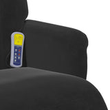 Massage Recliner Chair with Footrest Black Velvet - Extra Image