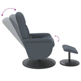 Massage Recliner Chair with Footstool Dark Grey Velvet - Close-Up Angle