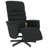 Massage Recliner Chair with Footrest Black Faux Leather - Front View