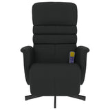 Massage Recliner Chair with Footrest Black Faux Leather - Side View