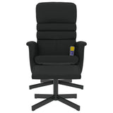 Massage Recliner Chair with Footstool Black Faux Leather - Side View