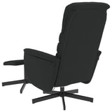 Massage Recliner Chair with Footstool Black Faux Leather - 45-Degree Angle