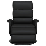 Recliner Chair with Footrest Black Faux Leather - Side View
