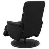Recliner Chair with Footrest Black Faux Leather